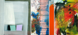 quadriptyque, 72cm x 161cm, acrylique & divers crayons sur toile marouflée, 1999